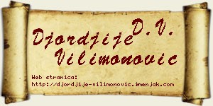 Đorđije Vilimonović vizit kartica